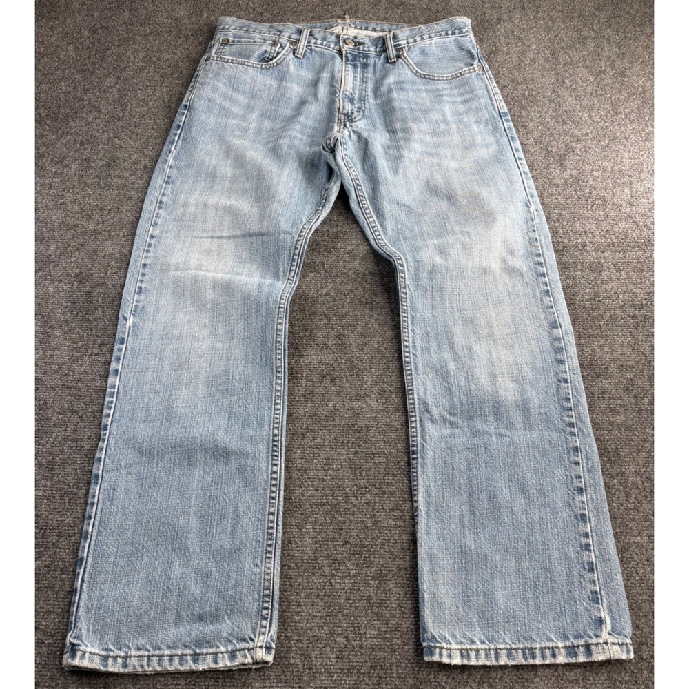 Levi's 514 Straight Fit Jeans Mens 34x30 Light Wash Blue Cotton Denim Classic